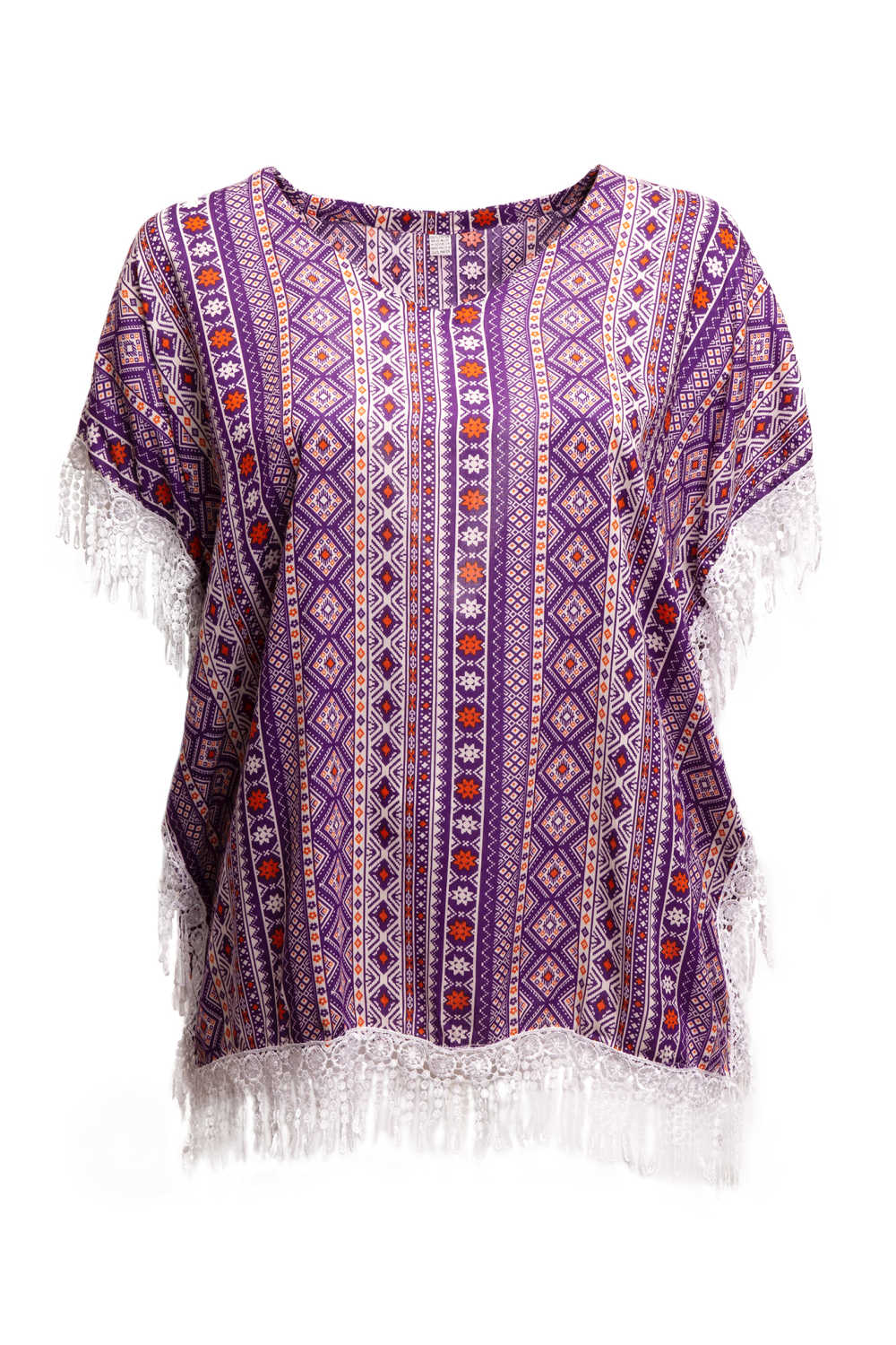 kaftan-top-geometric-design-lace-fringe-purple-white-orange