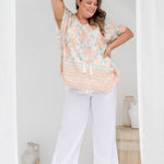 kaftan-top-peach-floral-border-plus-size