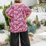 plus-size-kaftan-top-resort-wear-black-pink-oriental-lily