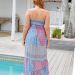 ladies-casual-summer-bandeau-dress-pink-blue-back