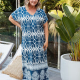 ladies-long-kaftan-dress-blue-white-geometric-design