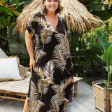 ladies-long-kaftan-dress-plus-size-bamboo-leaf-print
