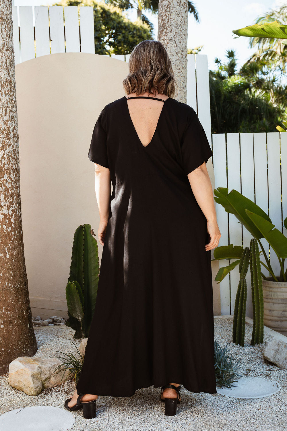 ladies-long-summer-dress-black-aline