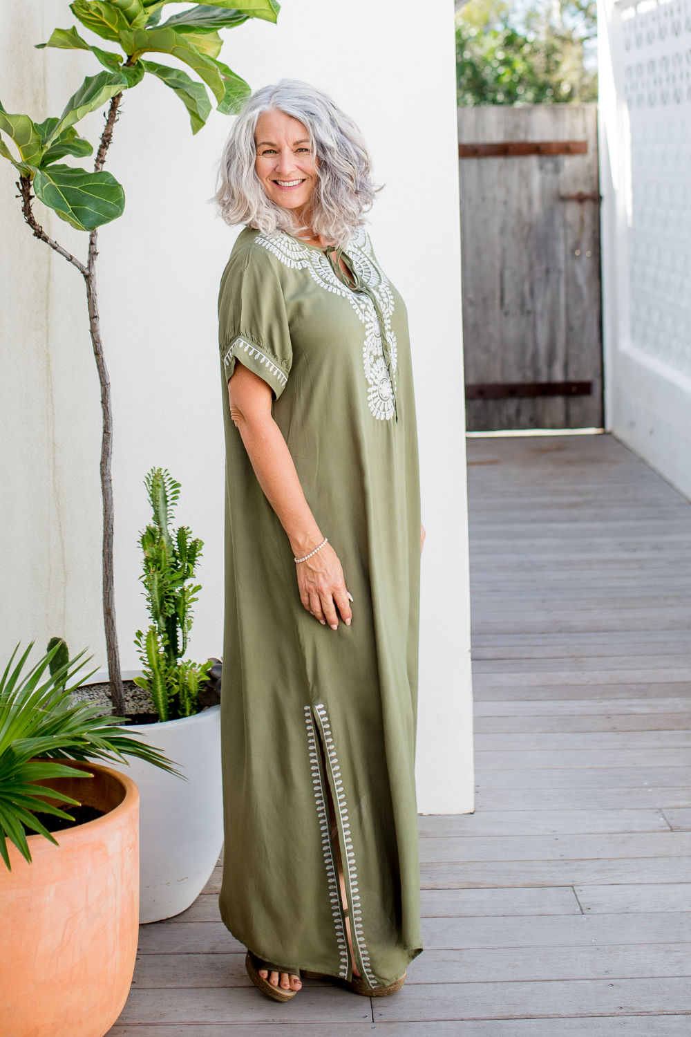 ladies-maxi-kaftan-dress-army-green-white-embroidery