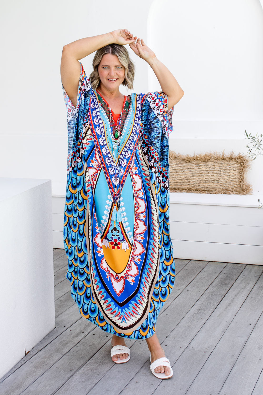 ladies-plus-size-kaftan-dress-summer-blue