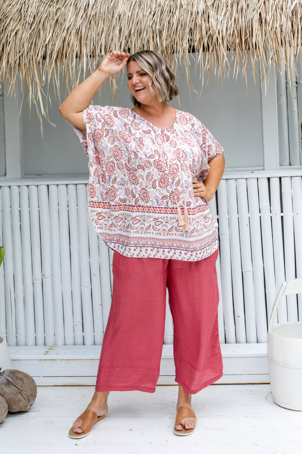 ladies-plus-size-kaftan-top-white-orange-purple-lilac-floral-paisley-border