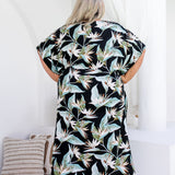 ladies-plus-size-long-kaftan-resort-wear-dress-black-blue-olive-leaf-design