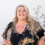 ladies-plus-size-long-summer-kaftan-dress-black-brown-bamboo-leaf-design