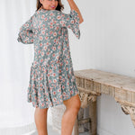 ladies-plus-size-short-dress-floral-design-grey-white-rose