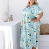 ladies-plus-size-summer-kaftan-protea-flower-green-grey-caramel