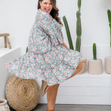 ladies-short-dress-floral-design-grey-white-rose-plus-size