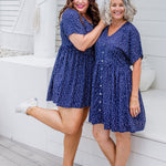 ladies-short-summer-dress-blue-white-polka
