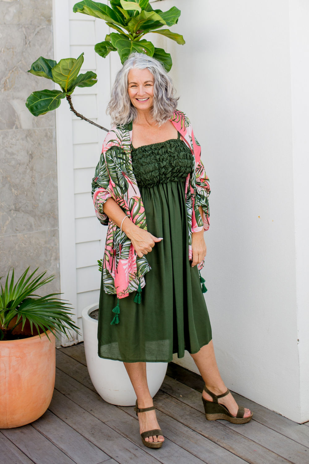 large-ladies-scarf-pink-green-palm-leaf-design