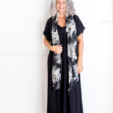 large-womens-scarf-black-olive-green-floral-cotton