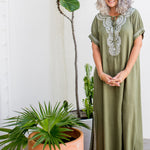long-kaftan-dress-army-green-white-embroidery