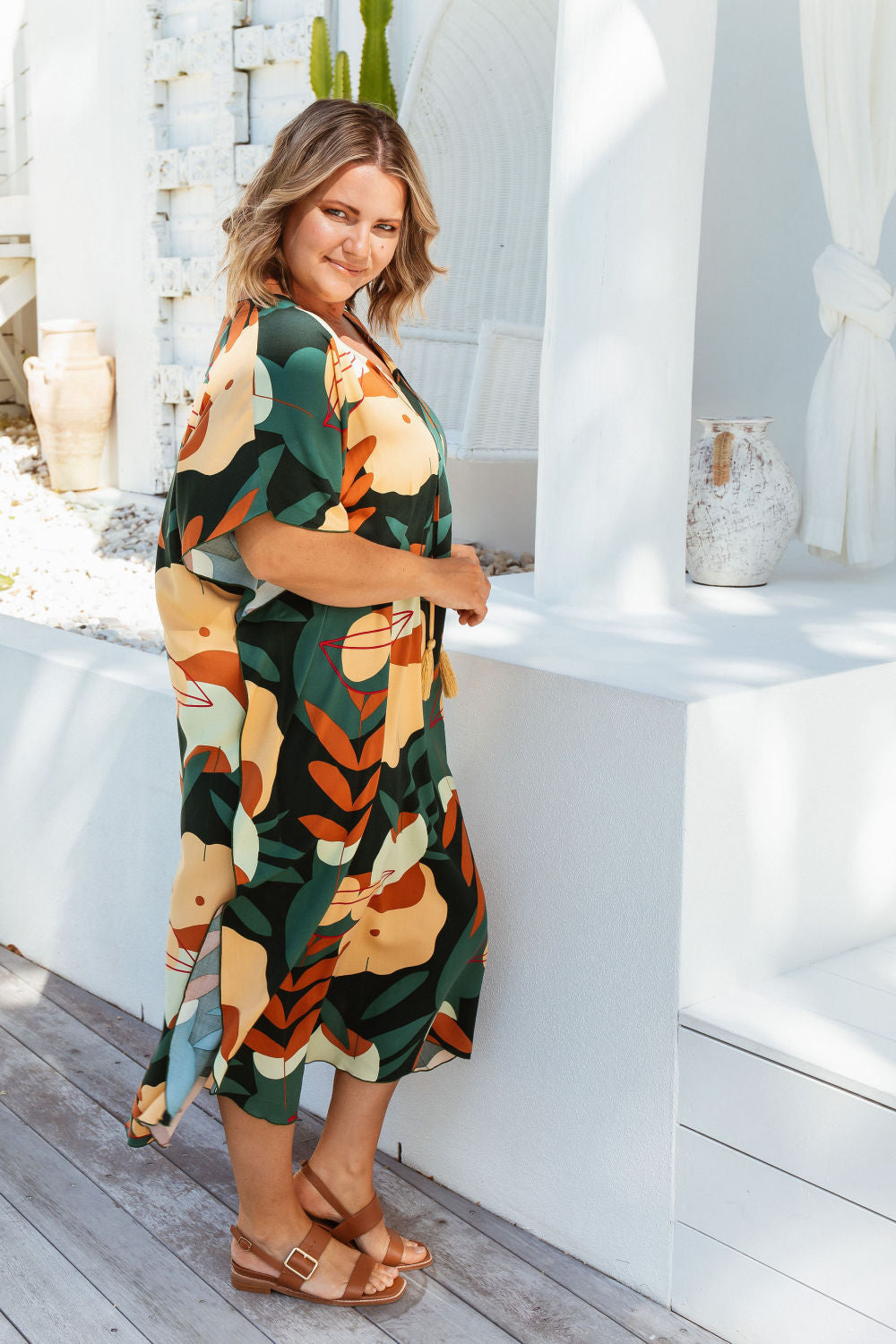 long-kaftan-dress-cream-olive-black-floral