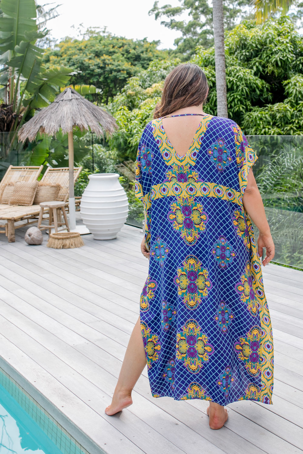 long-kaftan-dress-mandala-geometric-blue-yellow-purple