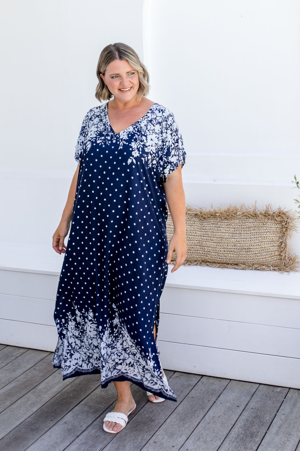 long-kaftan-dress-resort-style-blue-floral-border-design