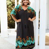 long-plus-size-kaftan-dress-black-polka-orange-green-floral