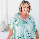 long-plus-size-kaftan-dress-green-grey-caramel-protea-flower