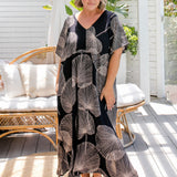 long-summer-dress-black-latte-fan-design
