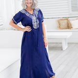 long-summer-dress-dark-blue-white-embroidery