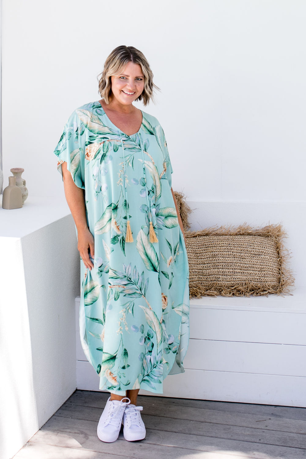 long-summer-kaftan-dress-green-grey-caramel