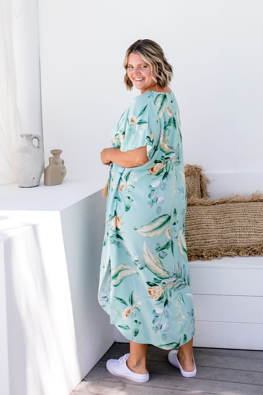 long-summer-kaftan-dress-resort-wear-plus-size-green-grey-caramel