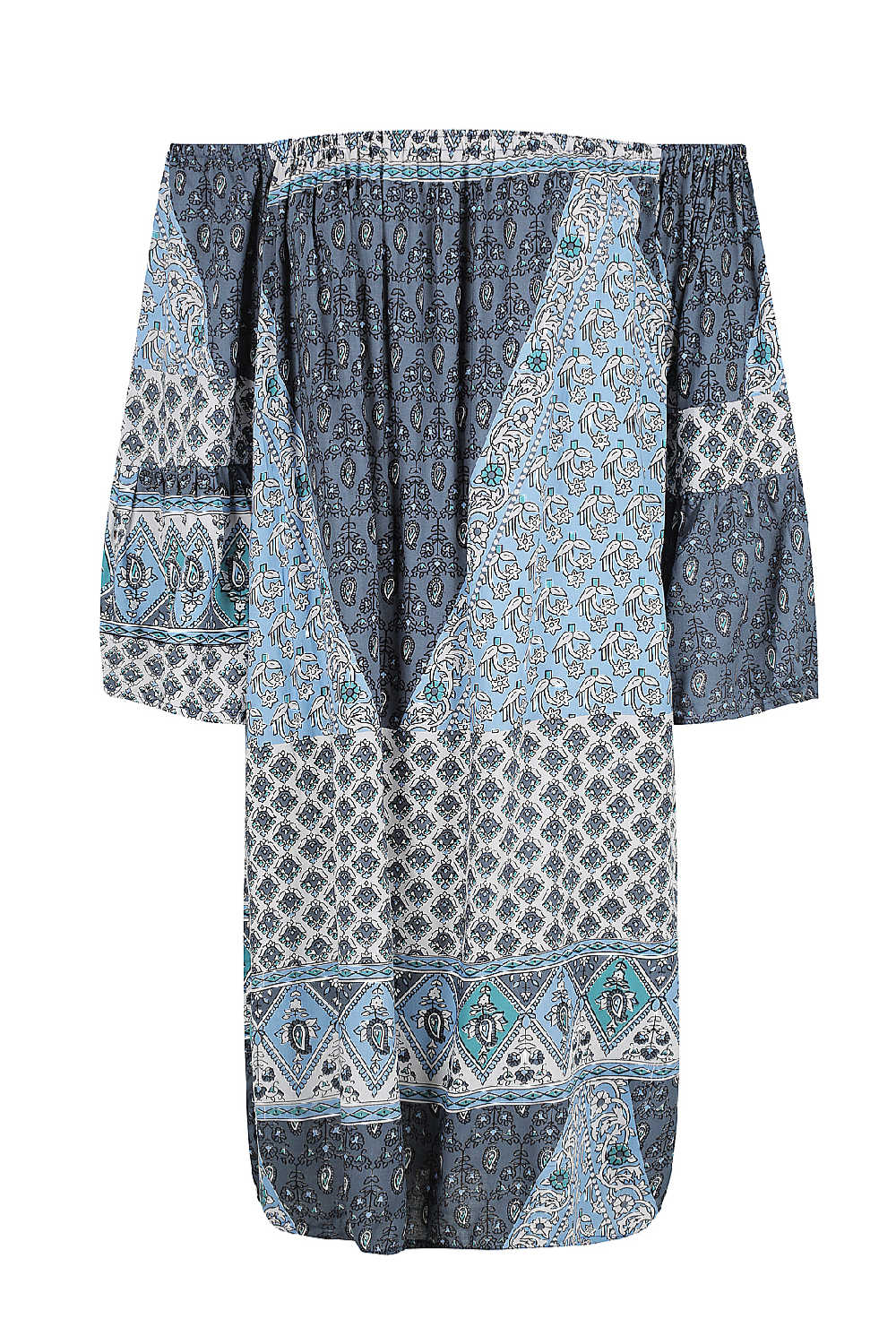off-the-shoulder-summer-dress-floral-geometric-blue-white-grey