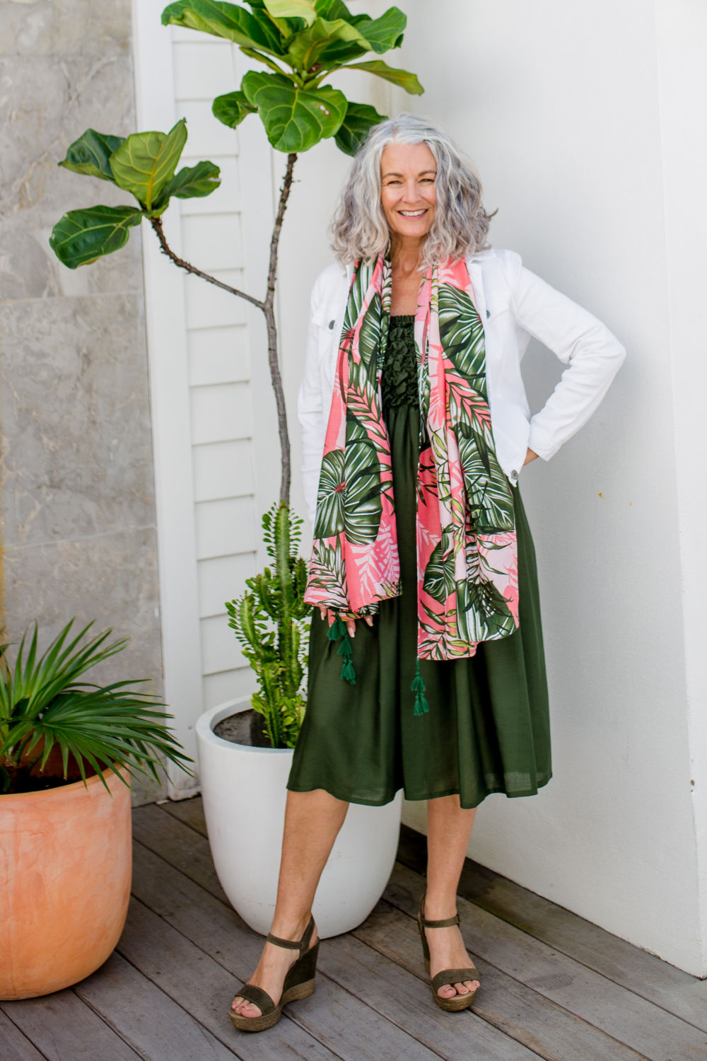 oversized-womens-scarf-pink-green-palm-leaf-design