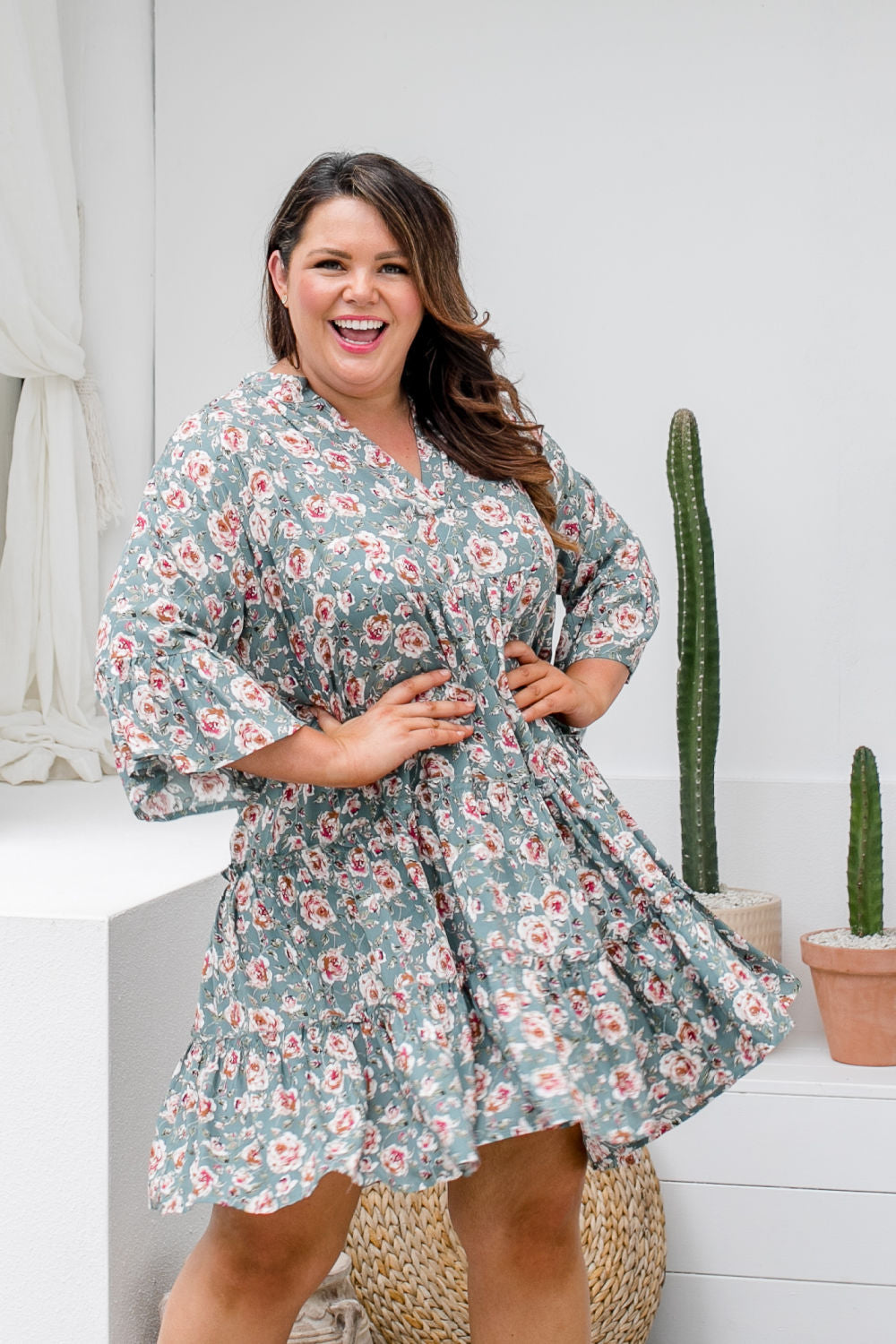 plus-size-dress-floral-design-grey-dusty-rose-white