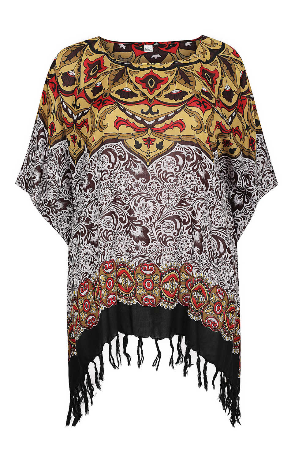 plus-size-kaftan-top-Mandala-design-brown-white-black