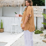 plus-size-kaftan-top-caramel-polka-dot