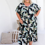plus-size-long-kaftan-black-blue-olive-leaf-design