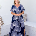 plus-size-long-kaftan-dress-resort-wear-blue-white-fan-print-design