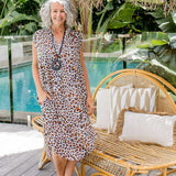 Maxi Shirt Kaftan - Leopard Print