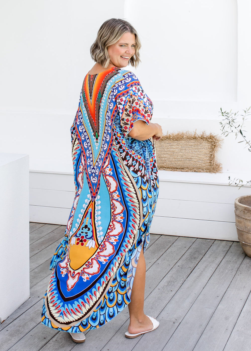 plus-size-resort-wear-kaftan-dress-blue