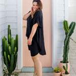 plus-size-short-kaftan-dress-tunic-black