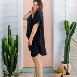 plus-size-short-kaftan-dress-tunic-black
