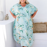 plus-size-summer-kaftan-protea-flower-green-grey-caramel