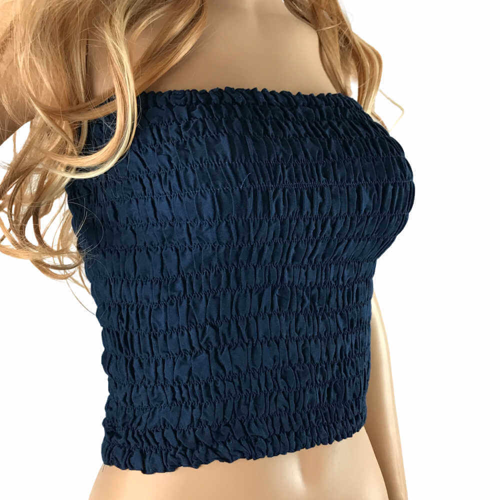 shirred-strapless-boob-tube-top-dark-blue