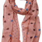 Ladies-scarf-peach-floral-heart-design