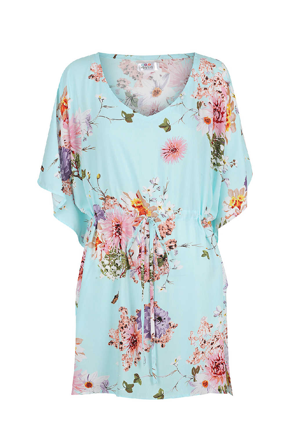 short-kaftan-dress-floral-design-light-blue