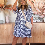 short-summer-dress-blue-white-floral-design