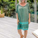 short-summer-dress-border-design-green