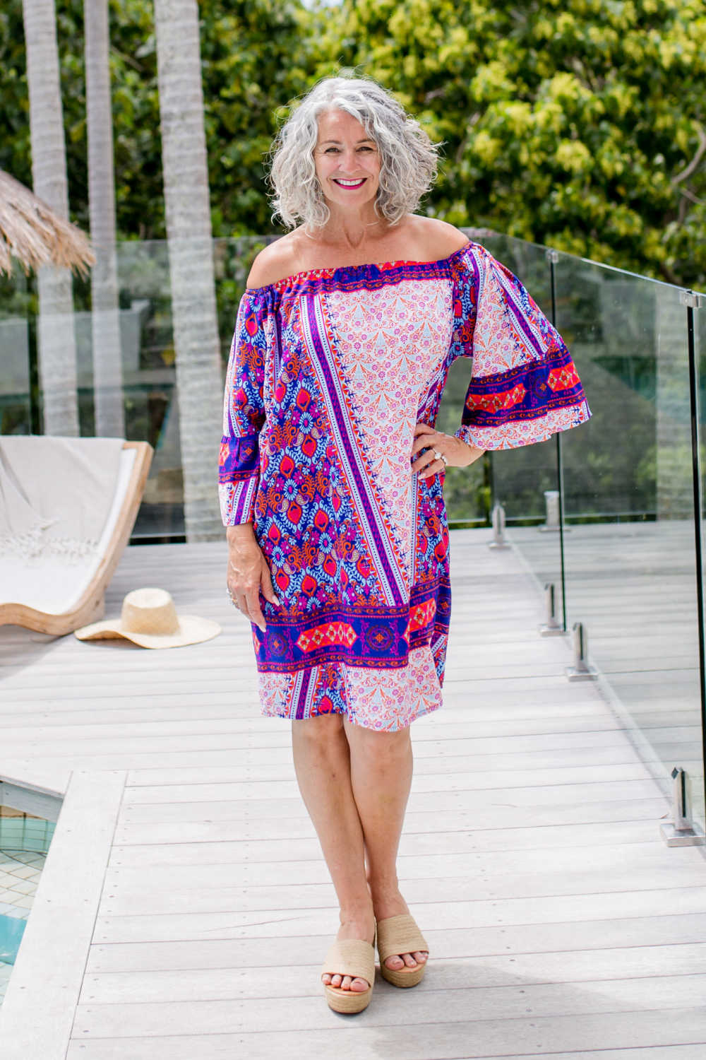 short-summer-dress-off-the-shoulder-blue-floral