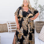 summer-maxi-kaftan-dress-plus-size-bamboo-leaf-design-black-brown