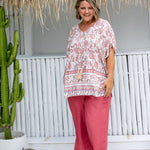 womens-plus-size-resort-wear-kaftan-top-white-orange-purple-lilac-floral-paisley-border