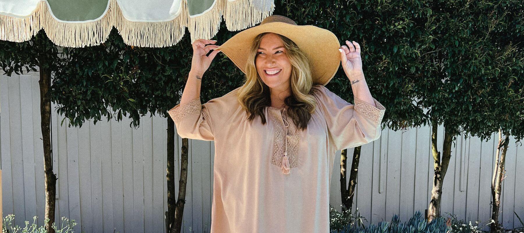 Little lace short kaftan - cuban sand