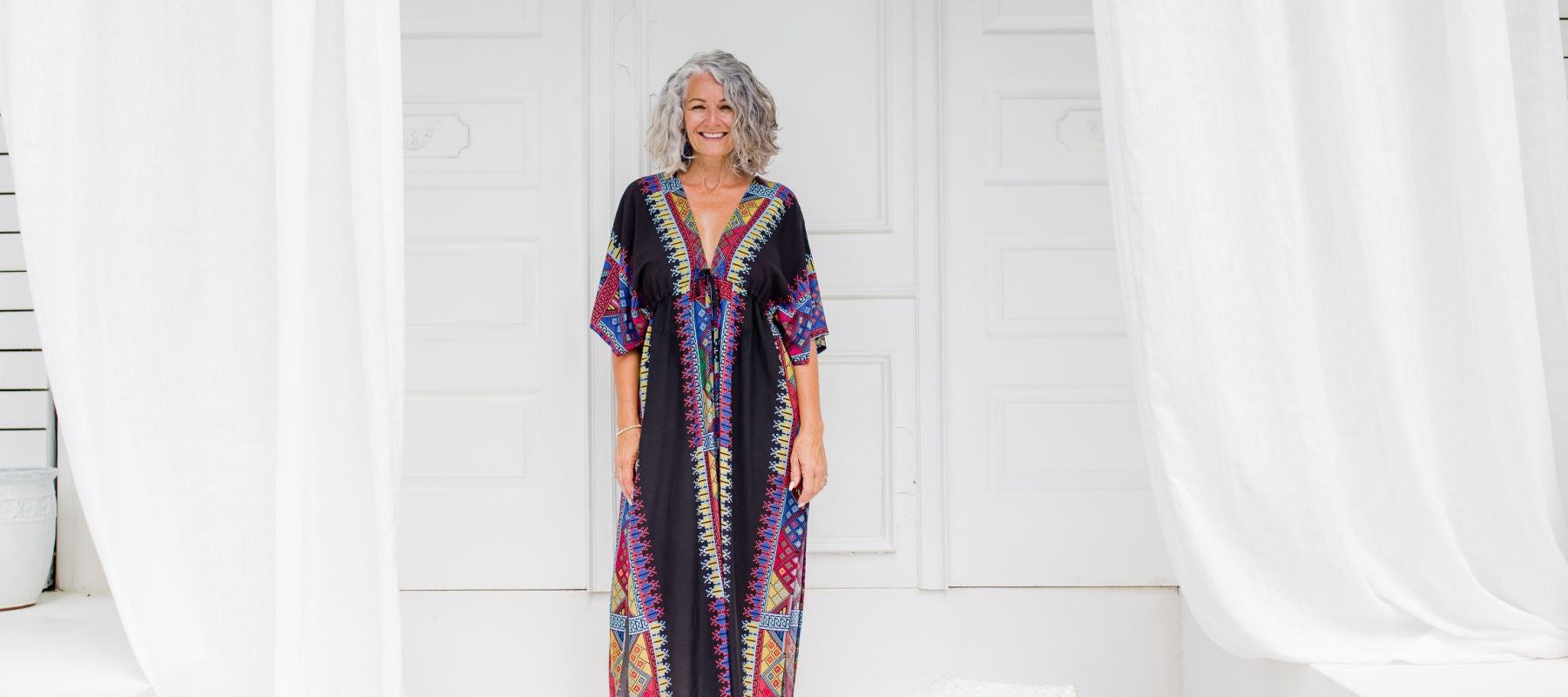maxi-kaftan-dress-black-geo-print
